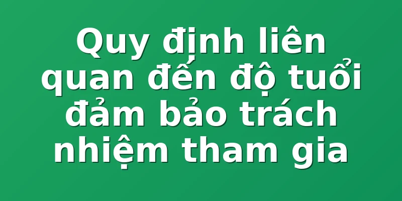 Quy định liên quan đến độ tuổi đảm bảo trách nhiệm tham gia